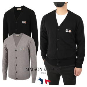  MAISON KITSUNE 메종키츠네 더블 헤드 폭스 울 가디건