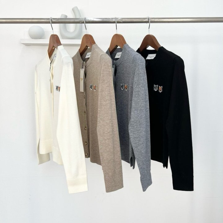  MAISON KITSUNE 메종키츠네 더블폭스헤드 울 라운드 가디건