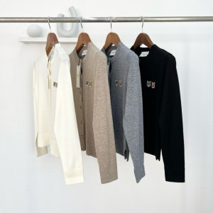  MAISON KITSUNE 메종키츠네 더블폭스헤드 울 라운드 가디건