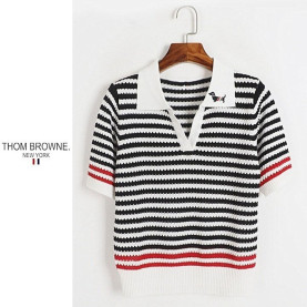 ●5월 판매 16위● THOM BROWNE 톰브라운 펀칭 퍼피포인트 카라티 2COLOR