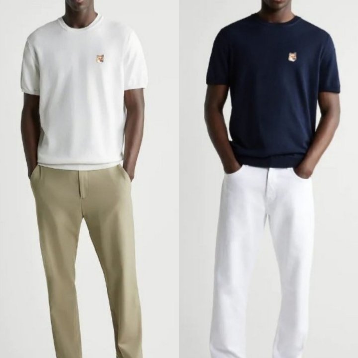 MAISON KITSUNE 메종키츠네 폭스헤드 라운드니트반팔