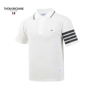●5월 판매 12위● THOM BROWNE 톰브라운 사선 나염 카라 반팔티
