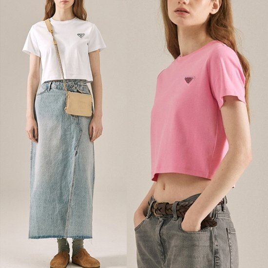 PRADA 프라다 세미크롭 반팔