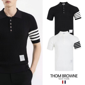 THOM BROWNE 톰브라운 4바 5버튼 카라 니트