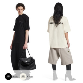 BALENCIAGA 발렌시아가 더블 로고 자수 반팔티