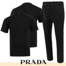 PRADA 프라다 백로고 엠보 로고 반팔 & 긴바지 셋트