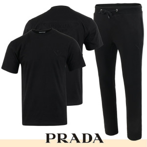 PRADA 프라다 백로고 엠보 로고 반팔 & 긴바지 셋트