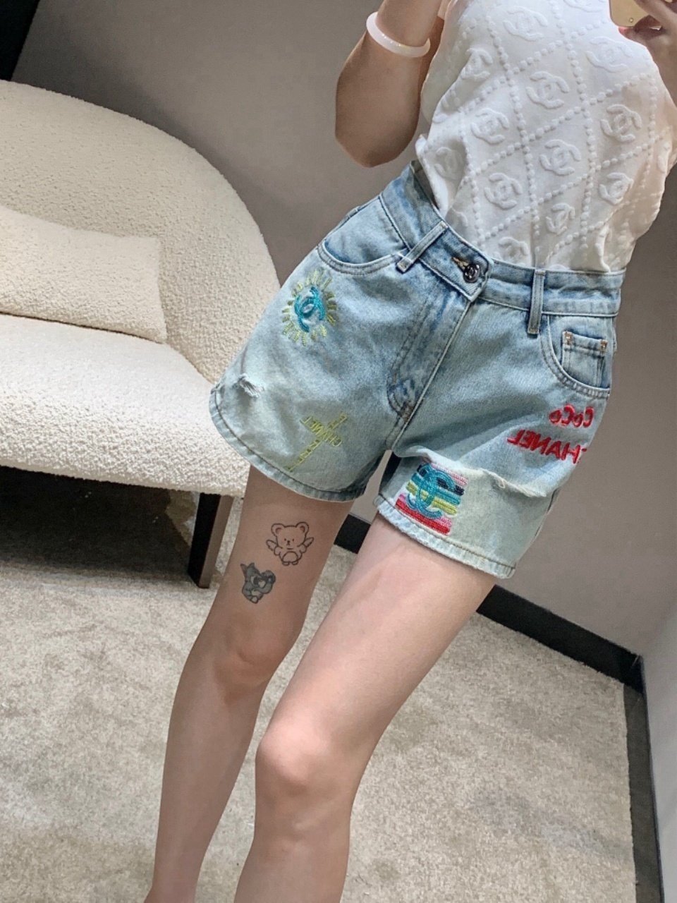 CHANEL 샤넬 코코 핫팬츠