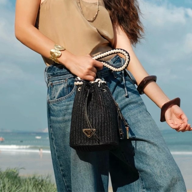 PRADA 프라다 크로셰 미니 버킷백 1BE068 2COLOR