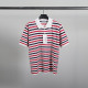 THOM BROWNE 톰브라운 스트라이프 린넨 반팔 카라 니트