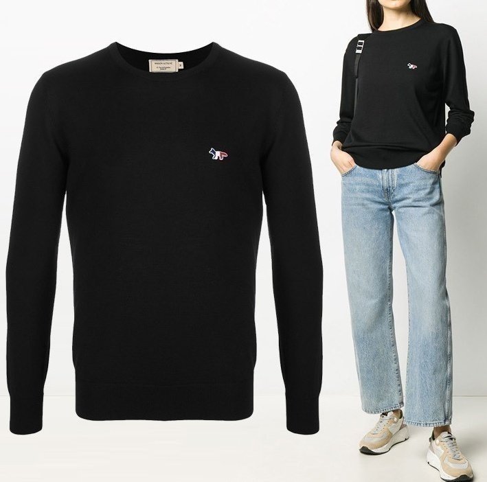 MAISON KITSUNE 메종키츠네 트리컬러 라운드니트 3COLOR