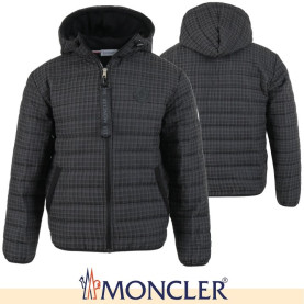 MONCLER 몽클레어 블랙 체크 웰론 패딩