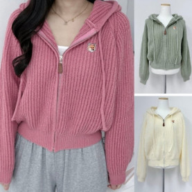 MAISON KITSUNE 메종키츠네 크롭 니트 후드집업 7COLOR
