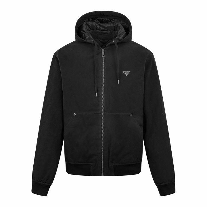 PRADA 프라다 텍스처드 후드 자켓