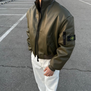 STONE ISLAND 스톤아일랜드 레더 봄버 자켓 2COLOR