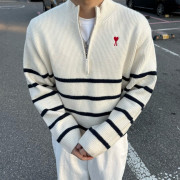 AMI 아미 하찌 반집업 단가라 니트 3COLOR