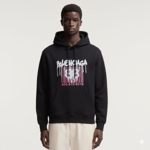 BALENCIAGA 발렌시아가 바코드 코튼 후드티