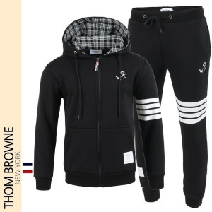 THOM BROWNE 톰브라운 기본 후드 집업 셋업