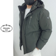 PRADA 프라다 지퍼 포켓 후드 패딩 파카