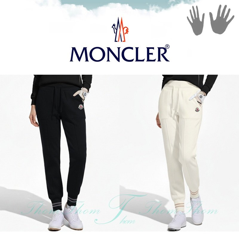 MONCLER 몽클레어 와이드 밴딩 니트 조거 팬츠