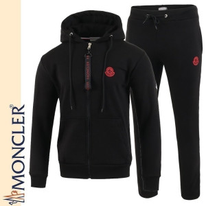 MONCLER 몽클레어 레드 로고 후드집업 셋업
