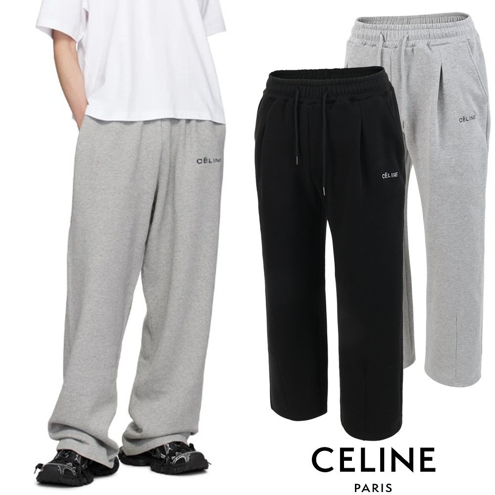 CELINE 셀린느 트리오페 포켓 자수 와이드 트레이닝 팬츠