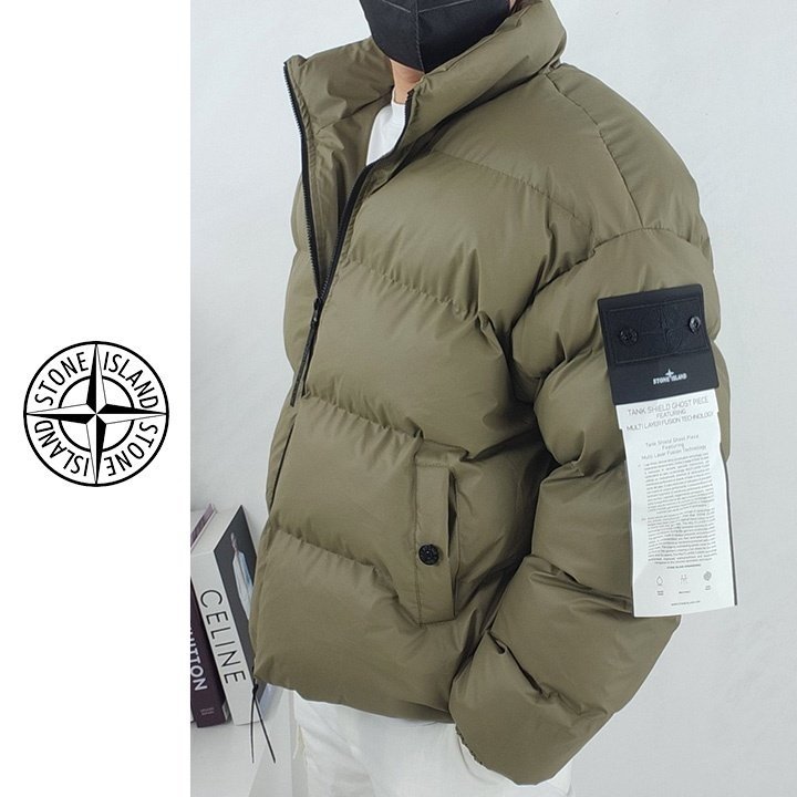 ●11월 판매 17위● STONE ISLAND 스톤아일랜드 가먼트 레더 패딩 자켓 2COLOR
