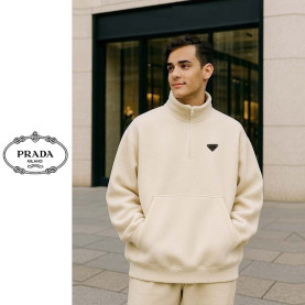 PRADA 프라다 하이넥 퍼플리스 하프 집업 2COLOR