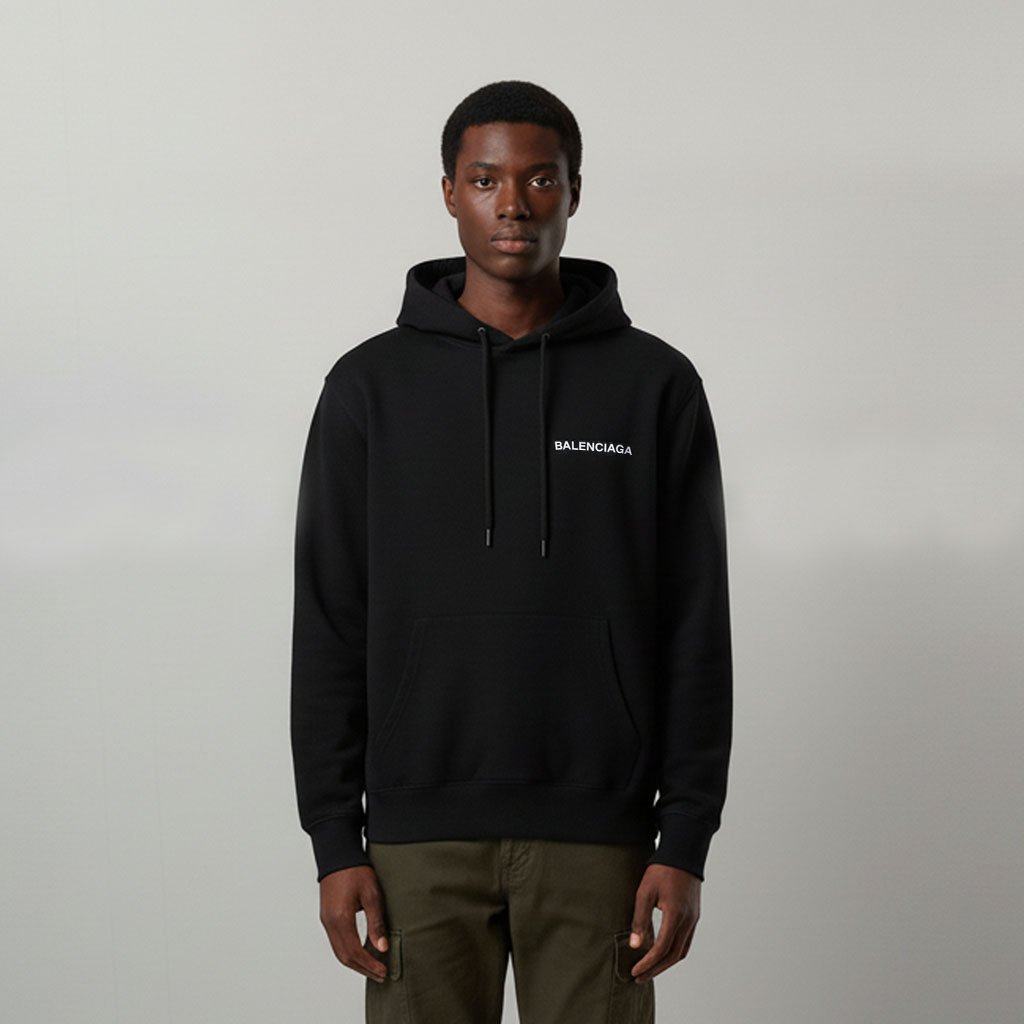 BALENCIAGA 발렌시아가 클래식 레터링 코튼 후드티