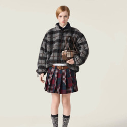 MIUMIU 미우미우 체크 플리스 집업 자켓
