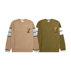 AMI 아미 8201 빅 하트 칼리지 V넥 스웨터