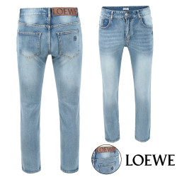 LOEWE 로에베 아나그램 자수 워싱 연청 슬림진