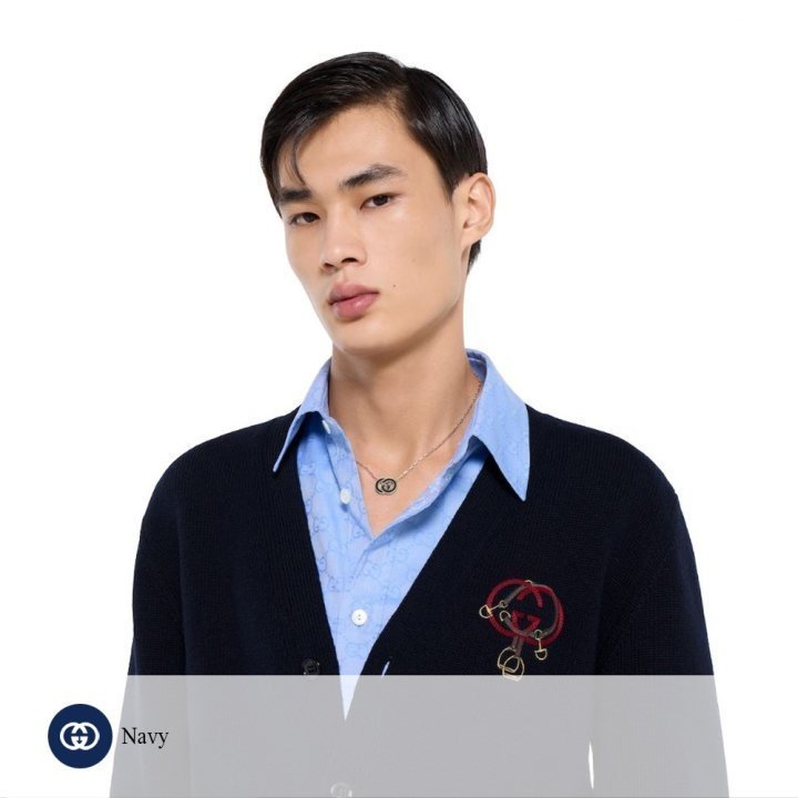 GUCCI 구찌 Equestrain 심볼 로고 자수 가디건