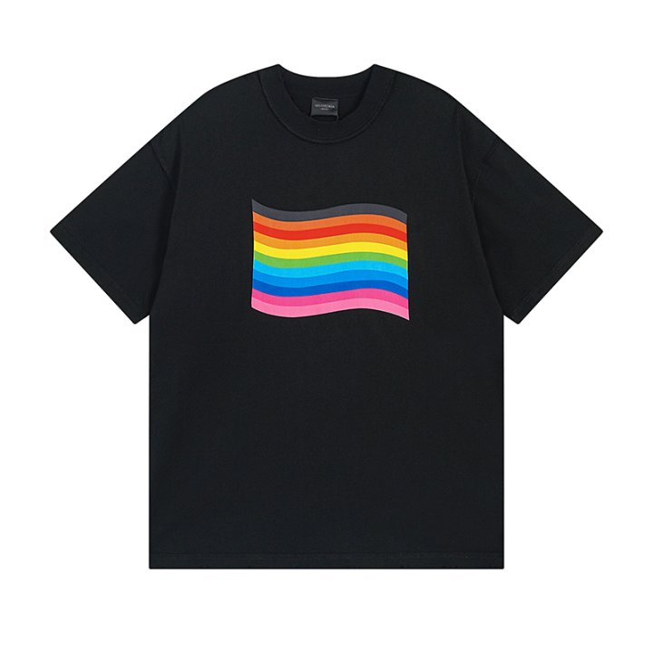 BALENCIAGA 발렌시아가 23136 레인보우 구제 워싱 반팔