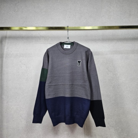 AMI 아미 언발란스 배색 니트 2COLOR