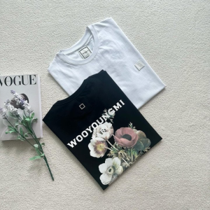 WOOYOUNGMI 우영미 뉴시즌 플라워 백로고 반팔
