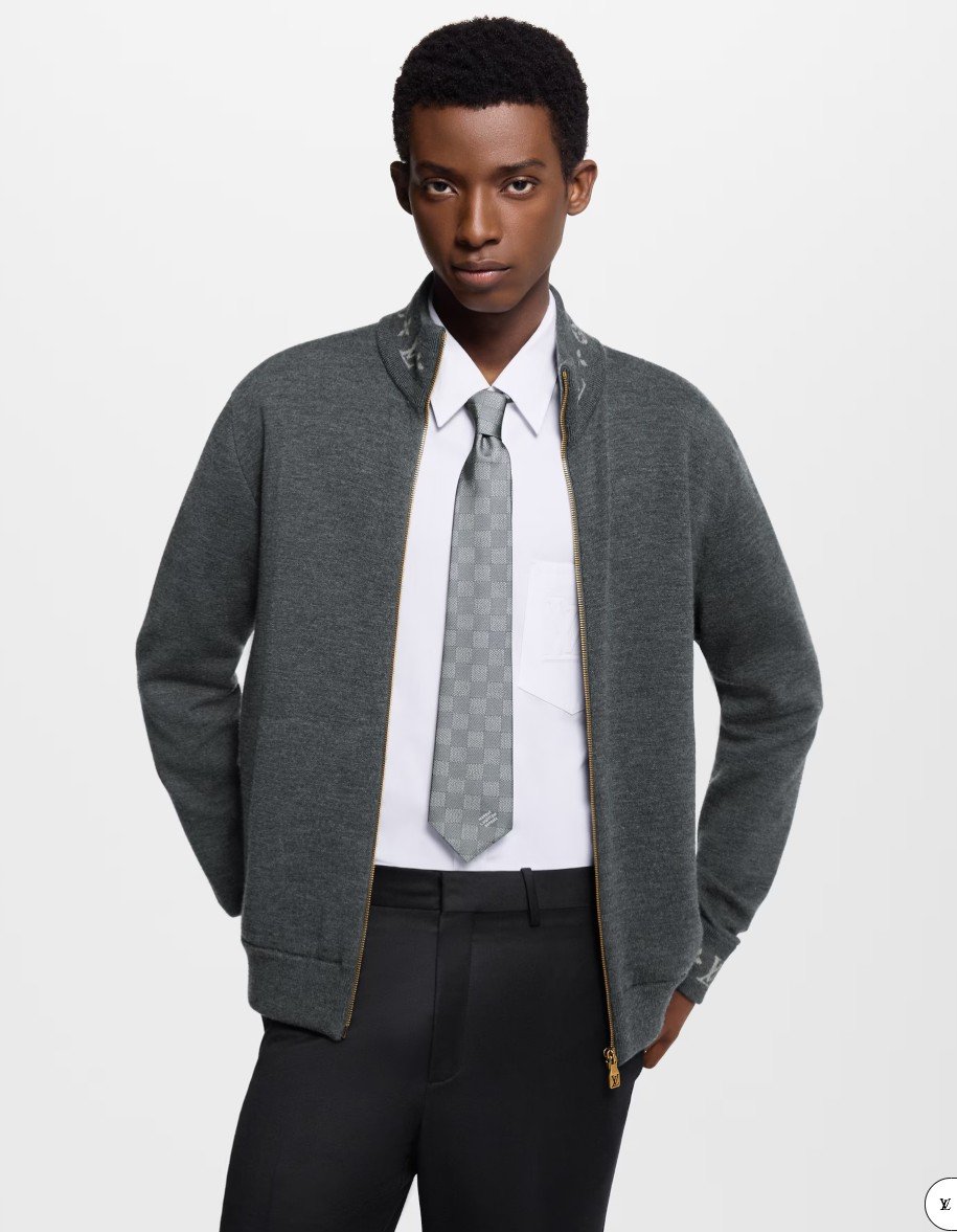 LOUIS VUITTON 루이비통 더블 페이스 울 니트 블루종