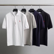 AMI 아미 스몰하트자수 PK 반팔 카라티