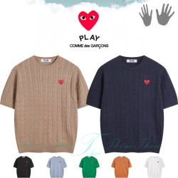 COMME DES GARCONS 꼼데가르송 꽈베기 라운드 반팔 니트