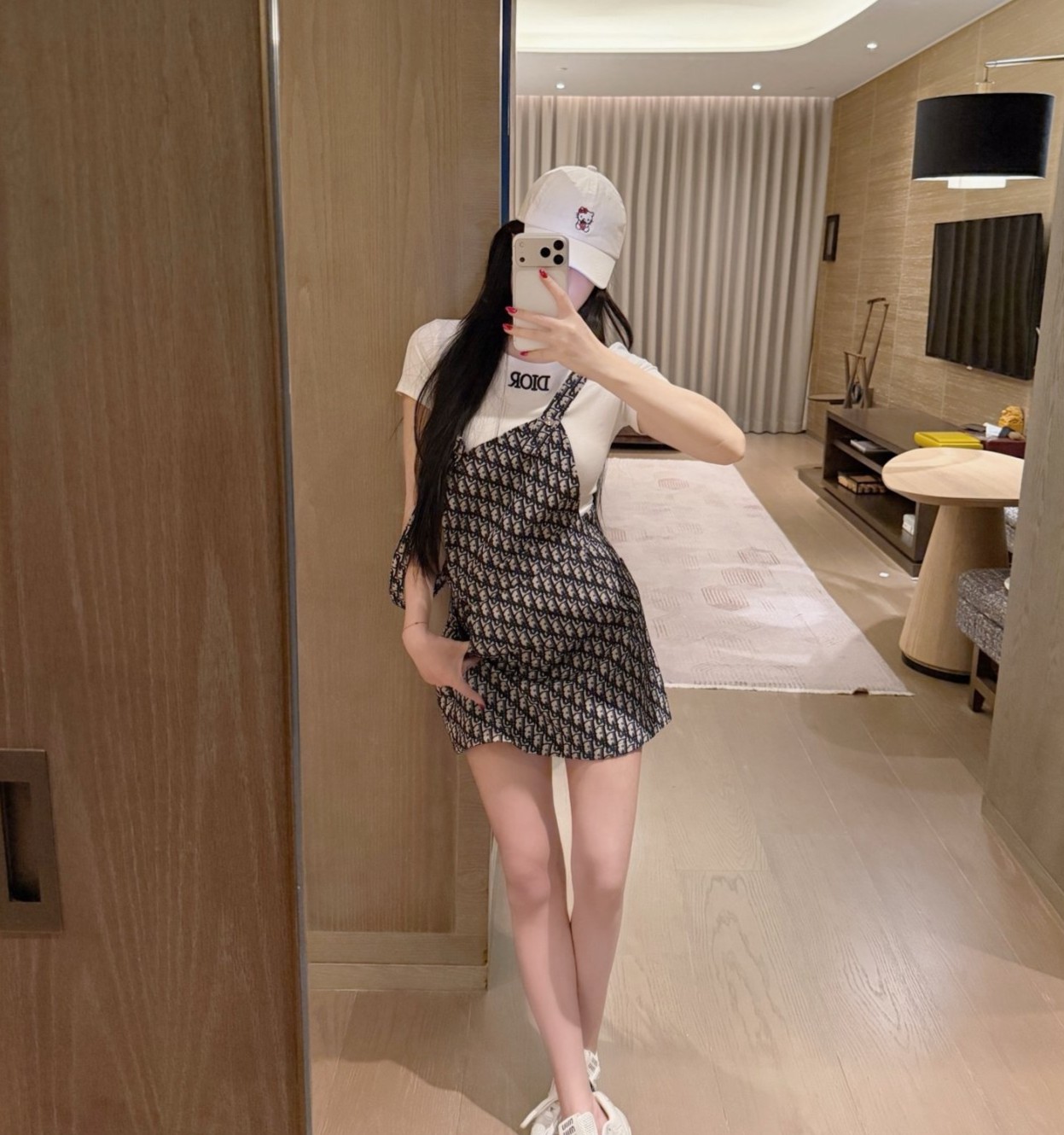 DIOR 디올 자카드 오버롤 원피스