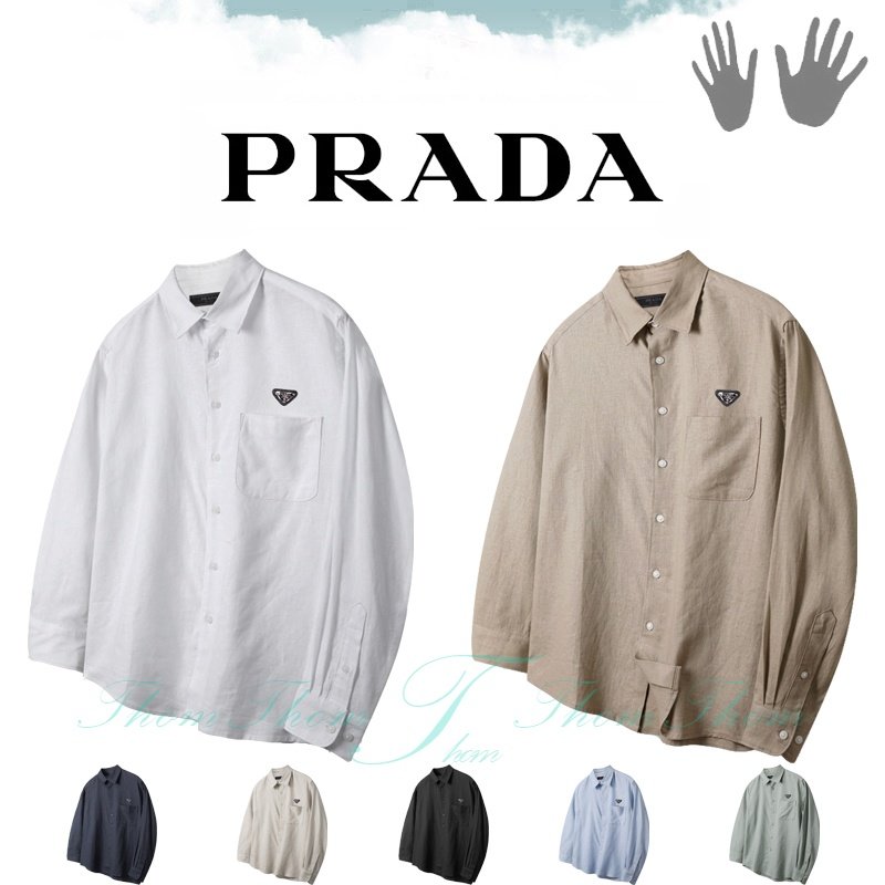 PRADA 프라다 포켓 린넨 셔츠