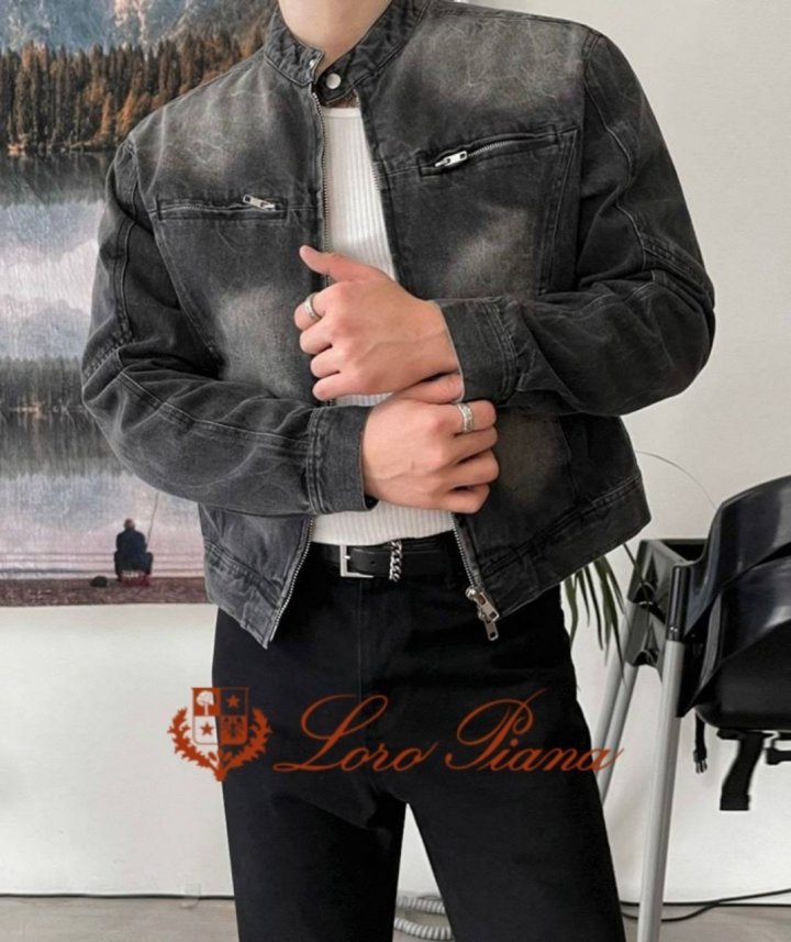 LOROPIANA 로로피아나 크랙 청자켓