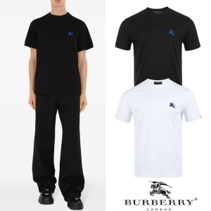 ●4월 판매 4위● BURBERRY 버버리 블루기사자수 포인트탭 실켓 티셔츠