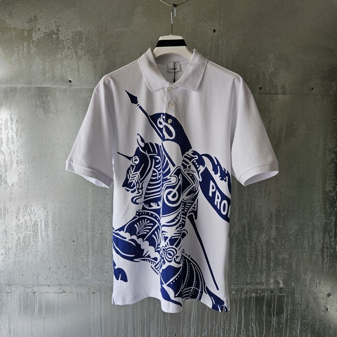 BURBERRY 버버리 빅기사 로고 오버 폴로셔츠