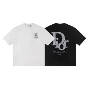 DIOR 디올 6547 오블리크 자수 패치 로고 반팔