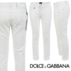 DOLCE & GABBANA 돌체앤가바나 엠보 화이트 슬림 일자진