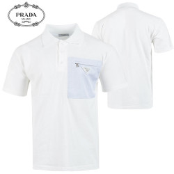 PRADA 프라다 지퍼 로고 카라T