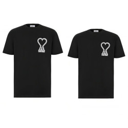 AMI 아미 보플 빅패치 커플 반팔티