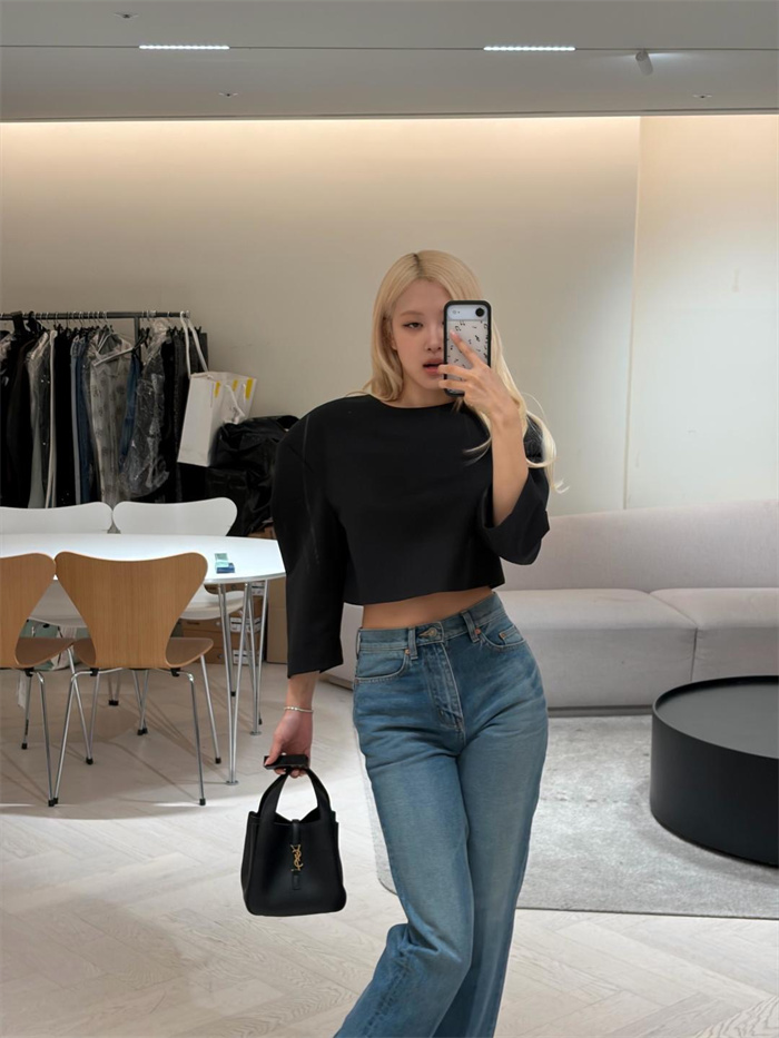 [블랙핑크 로제] SAINT LAURENT 생로랑 토트백 미니 Y872469