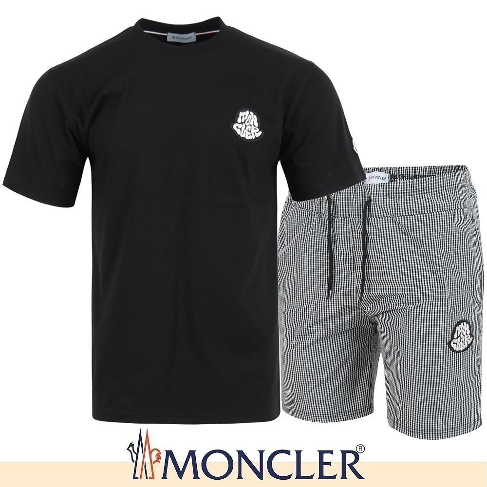 MONCLER 몽클레어 시어링 로고 하프 셋업